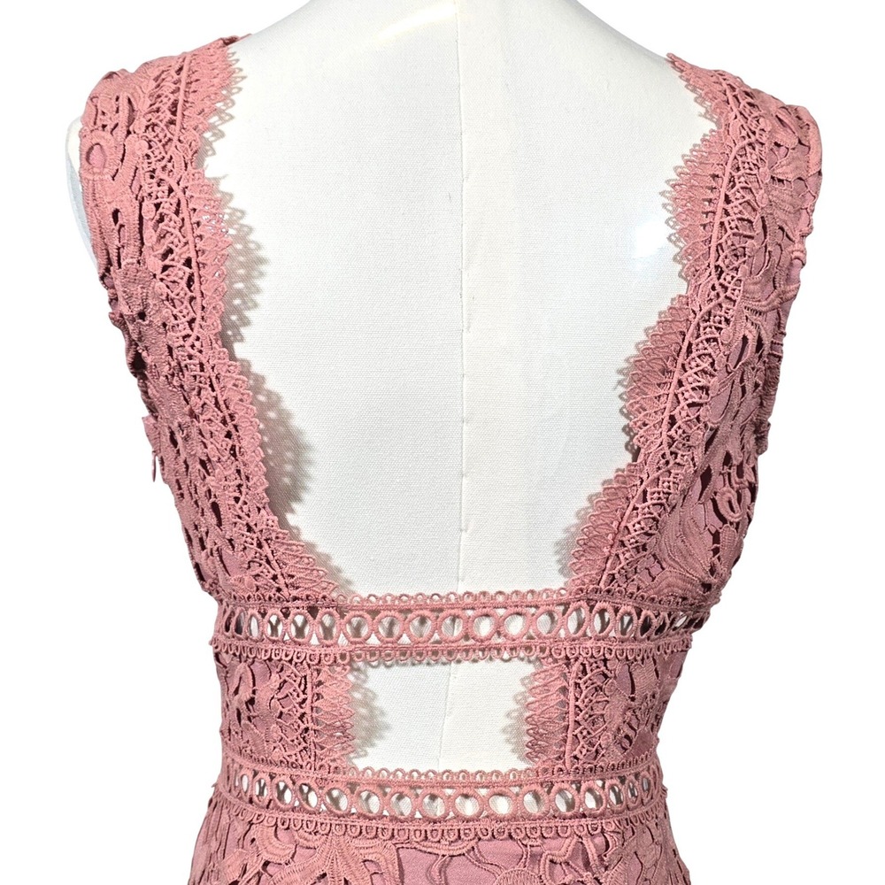 JOA‎ Just One Answer Rose Pink Lace  Mini Dress Womens XS Coquette Romantic - Picture 5 of 10